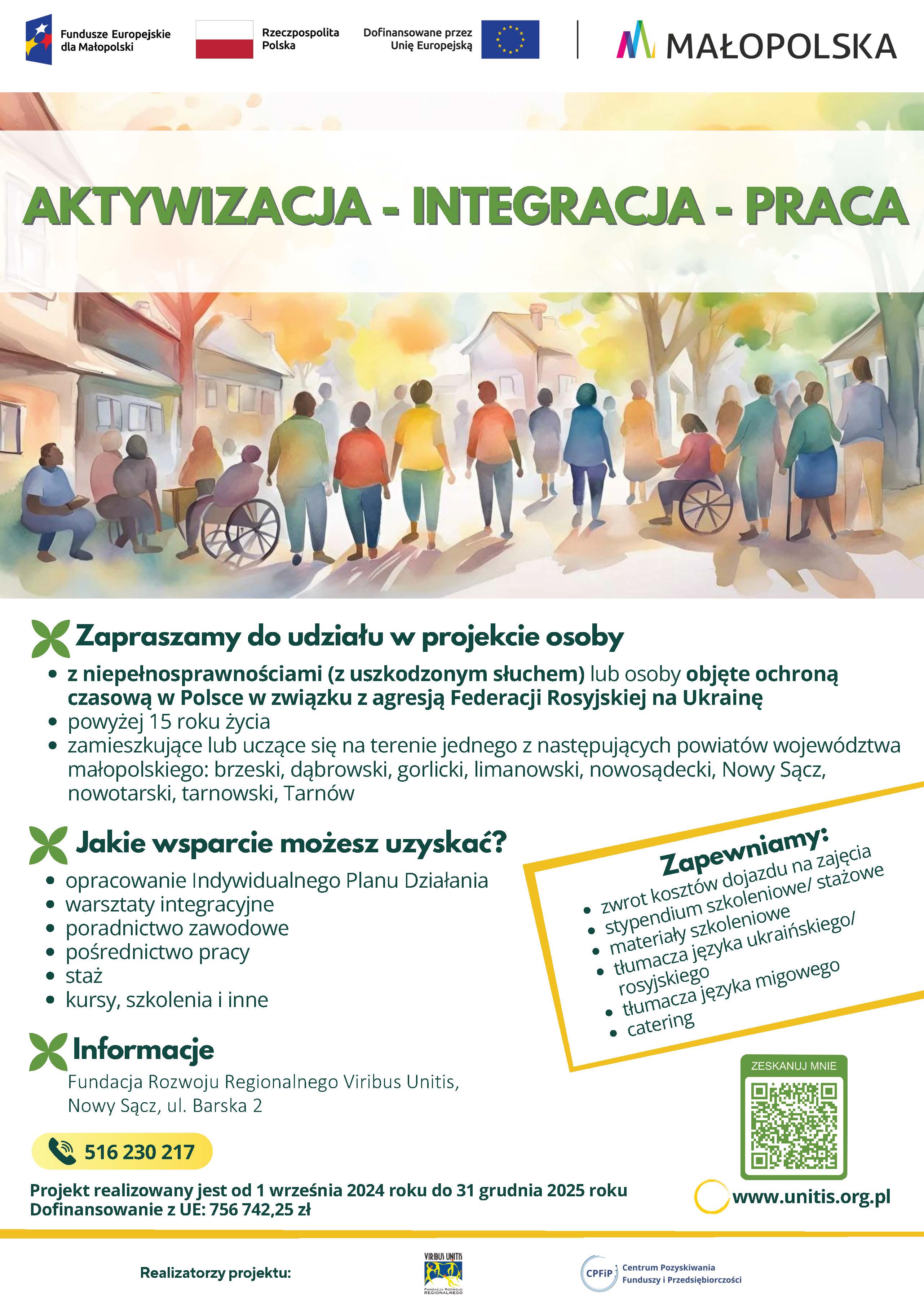 Plakat projektu przedstawiający grupę osób
